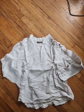 Cubavera Cream Linen Blend Shirt L